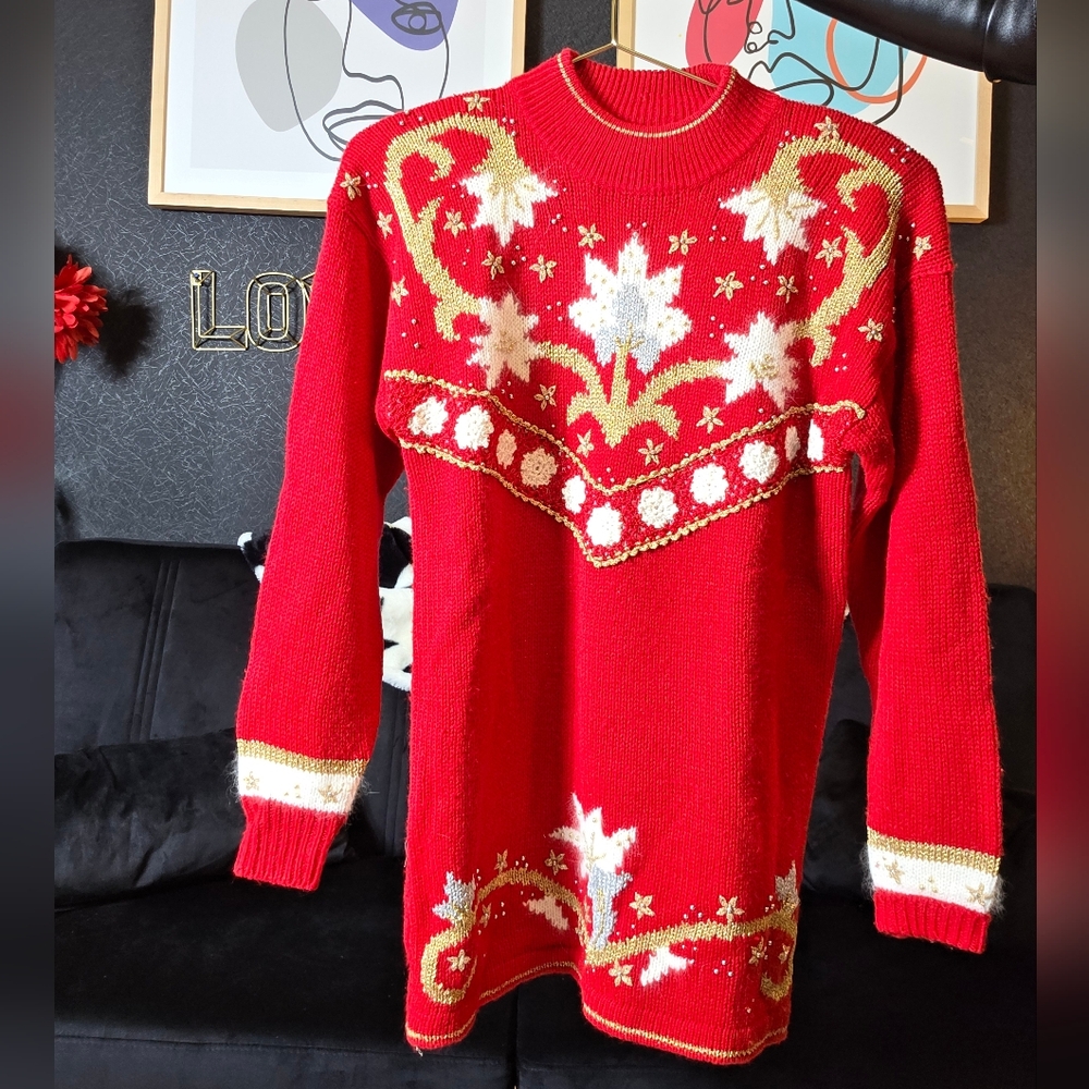 Vintage Ugly Christmas Sweater Size Small Dana Scott